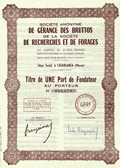 Historic stock certificate, share