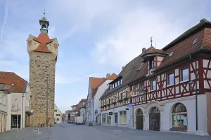 Historic tower and half-timbered house Beyschlagsche Apotheke
