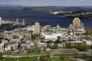 Historic town centre of Quebec City with the harbour and the St