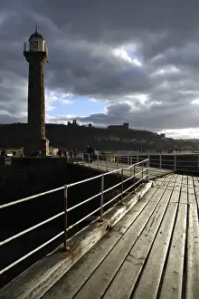 The historic town and harbour of Whitby in north Yorkshire in England