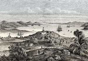Historic view of Noumea, New Caledonia