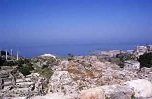 Historical archaeological site, ruins of ancient Byblos, Lebanon 1998