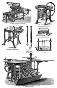 Historical book bindery, 19th century