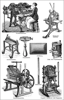 Historical book bindery, 19th century