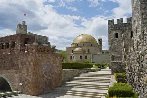 Framed Print : Historical building with golden dome and massive stone walls under cloudy sky