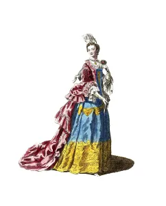 Historical clothing, fashion through the ages, Sophie Dorothea Duchess of Brunswick and Lueneburg, 15 September 1666, 13 November 1726, Duchess of Brunswick and Lueneburg, here around 1700