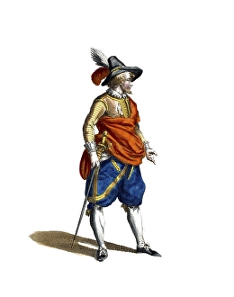 Historical clothing, fashion over the course of time, clothing of a distinguished gentleman from Milan, around 1700, Italy, digitally restored reproduction of a model from the 18th/19th century, exact date unknown