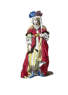 Historical clothing, fashion over the course of time, clothing of the white sultana in 1749, Ottoman Empire, digitally restored reproduction of a model from the 18th/19th century, exact date unknown