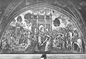 Historical depiction of the disputation of St Catherine of Alexandria