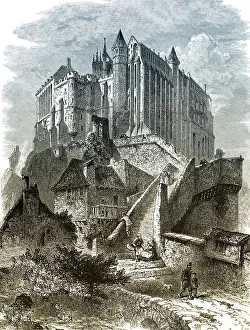 Historical drawing, Le Mont-Saint-Michel