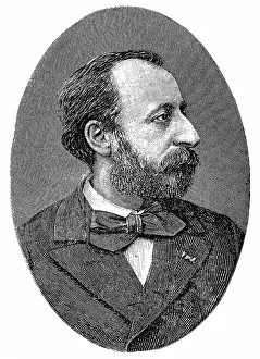 Historical drawing, portait of Charles Camille Saint-Saens