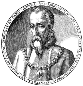 Historical drawing, portrait of Don Fernando Alvarez de Toledo y Pimentel