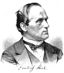 Historical drawing, portrait of Friedrich Kiel