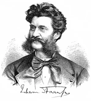 Historical drawing, portrait of Johann Baptist Strauss