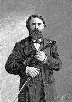 Historical drawing, portrait of Joseph Joachim