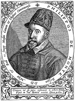 Historical drawing, portrait of Philippe de Monte