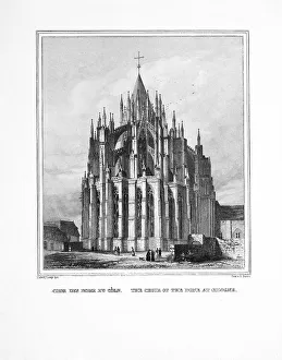 Historical engraving, Cologne Cathedral