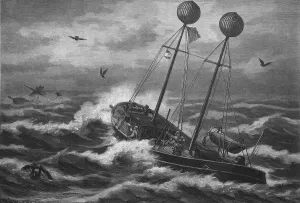 Historical engraving, for connection with the mainland