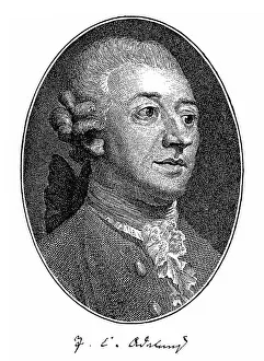Historical engraving, portrait with autograph