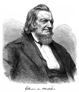 Historical engraving, portrait with autograph of August Heinrich Hoffmann or Hoffmann von Fallersleben