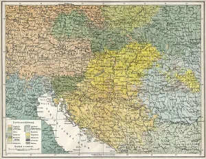 Historical, ethnological map of Austria-Hungary