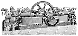Historical illustration, 1880, gas engine