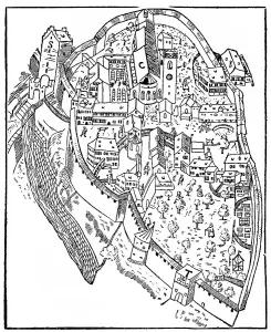 Historical illustration of the Abbey of St