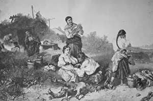 Historical illustration of a fortune teller