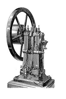 Historical illustration of gas engines