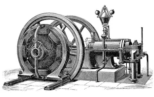 Historical illustration of gas engines