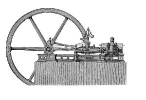 Historical illustration of gas engines