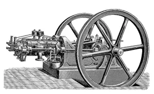 Historical illustration of gas engines