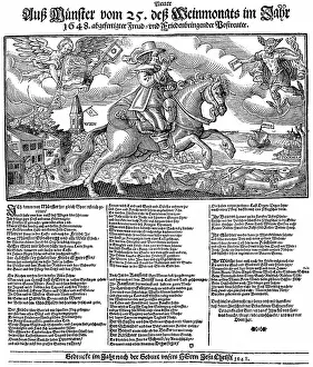 Historical illustration, leaflet from the 17th Century in Germany