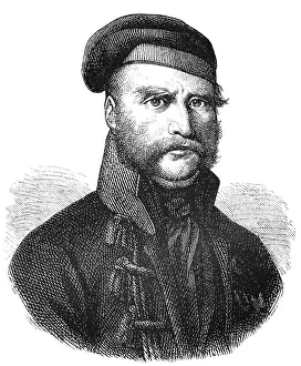 Historical illustration, portrait of Friedrich Wilhelm of Brunswick-Wolfenbuettel