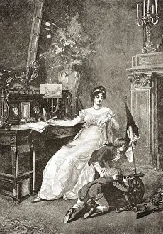Historical illustration, portrait of Luise Auguste Wilhelmine Amalie of Prussia