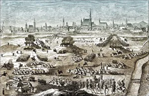 Historical illustration, the Turks or the Ottoman Army outside Vienna