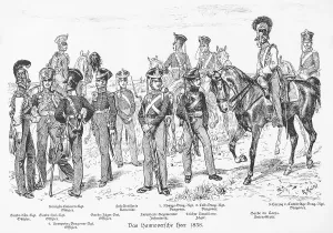 Historical illustration of uniforms around 1838