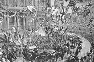 Historical illustration of the wedding of Mary of Teck
