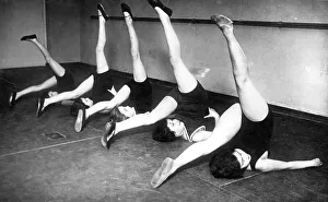 Historical image, women doing gymnastics, ca. 1928