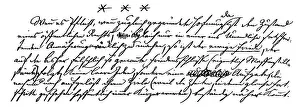 Historical manuscript, 1795, by Immanuel Kant