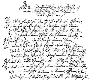 Historical manuscript, a poem by Georg Neumark