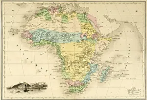 Historical map around 1860, , Africa