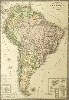 Historical map around 1874, South America