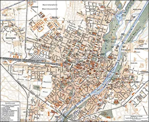 Historical map, 1896, Munich, Germany, Europe