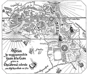 Historical map of Africa after Juan de la Cosa