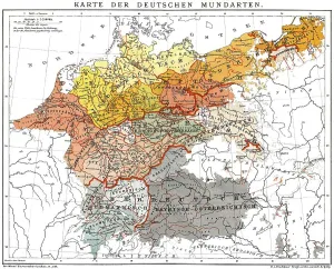 Historical map of German dialects