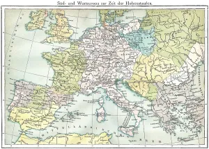 Historical map of he Hohenstaufen Period