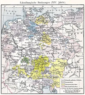 Historical map of the Holy Roman Empire under Charles IV