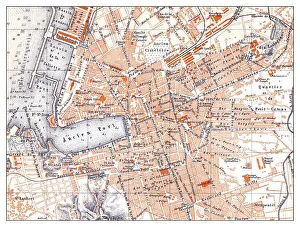 Historical map of Marseille, France