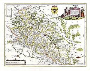 Historical map of Silesia in the 17th Century